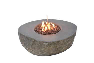 Elementi - Boulder Round Concrete Fire Pit Table OFG110 - Fire Pit Stock